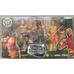 WWE Jakks Seek And Destroy The Rock, Kane Hollywood Hulk Hogan WWF Hasbro Mattel